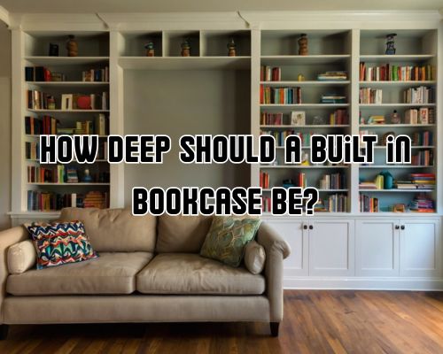 Color-coordinated books line the bookshelf.
