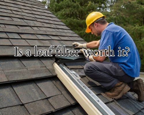 a worker installing good guttering