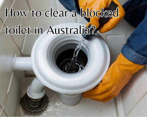 working on clogged toilet